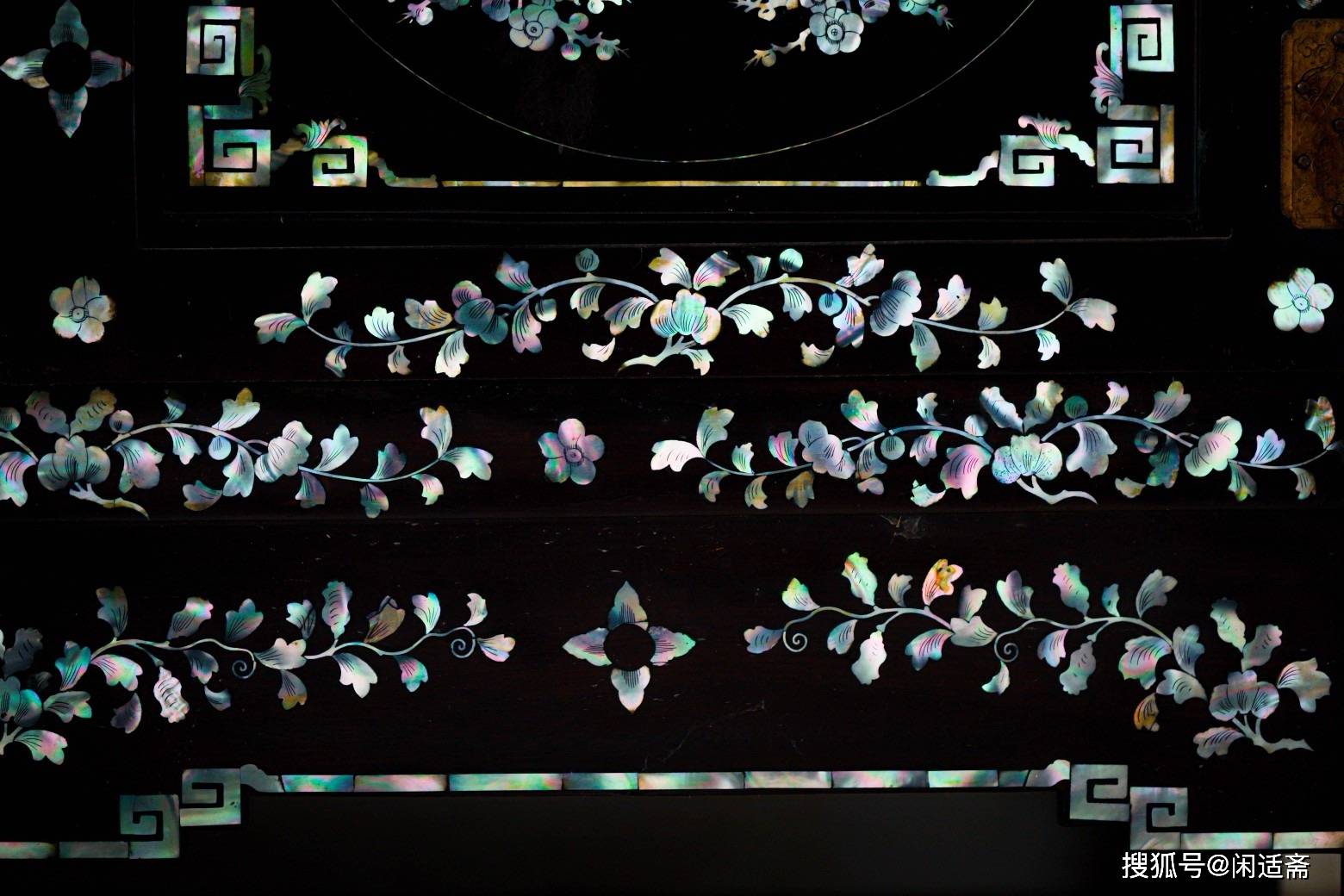 富丽堂皇,中式嵌螺钿,楠木博古置物柜