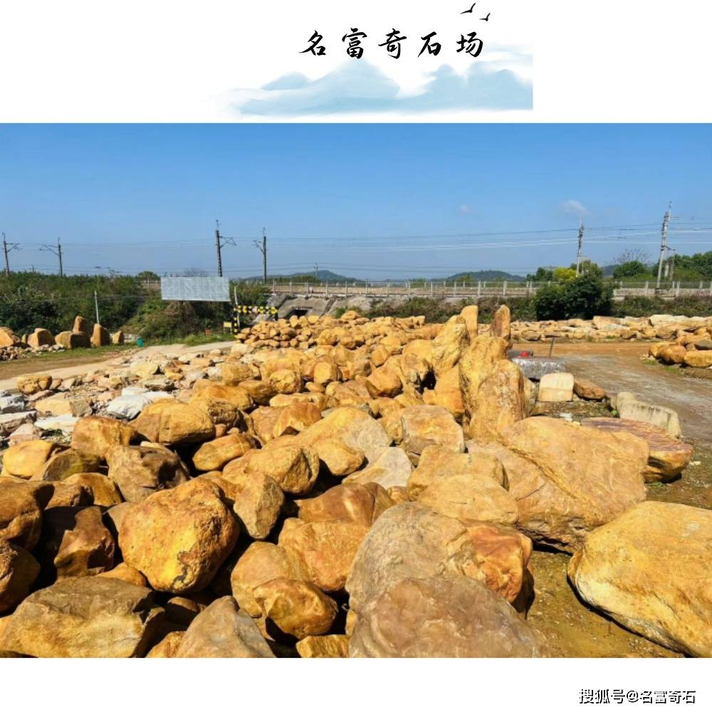 宁夏自产自销黄蜡石 草坪点缀黄蜡石 大型园林景观石厂家