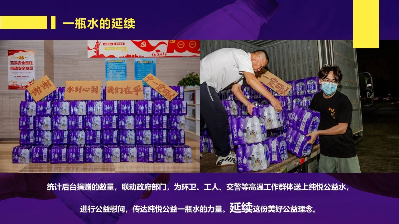纯悦·一瓶水的力量夏季高温公益活动