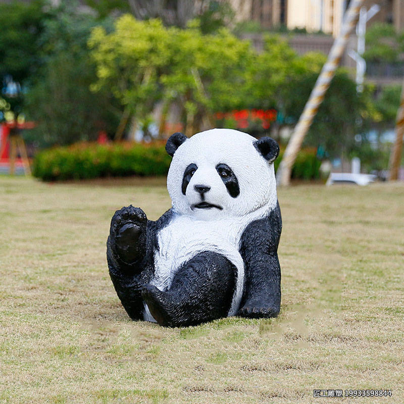 玻璃钢仿真大熊猫雕塑 动物草坪小品摆件景观