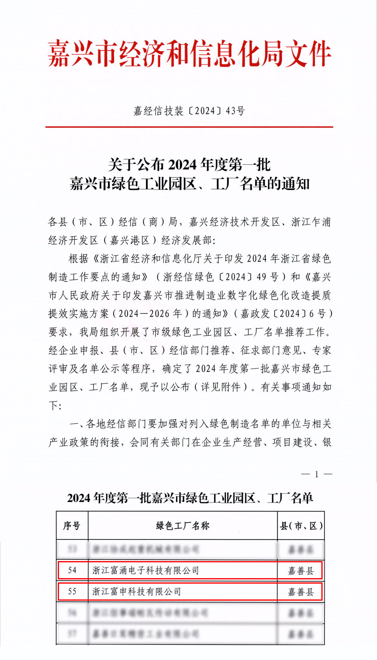DKE东方科脉入选2024年度第一批嘉兴市绿色工厂名单的图1