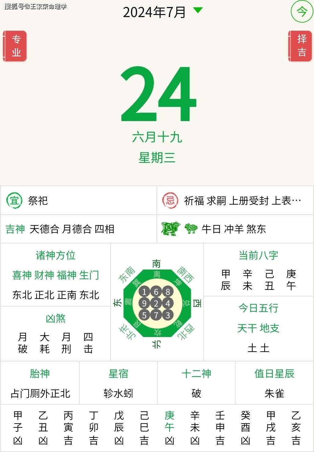 今日十二生肖运势播报2024年7月24日