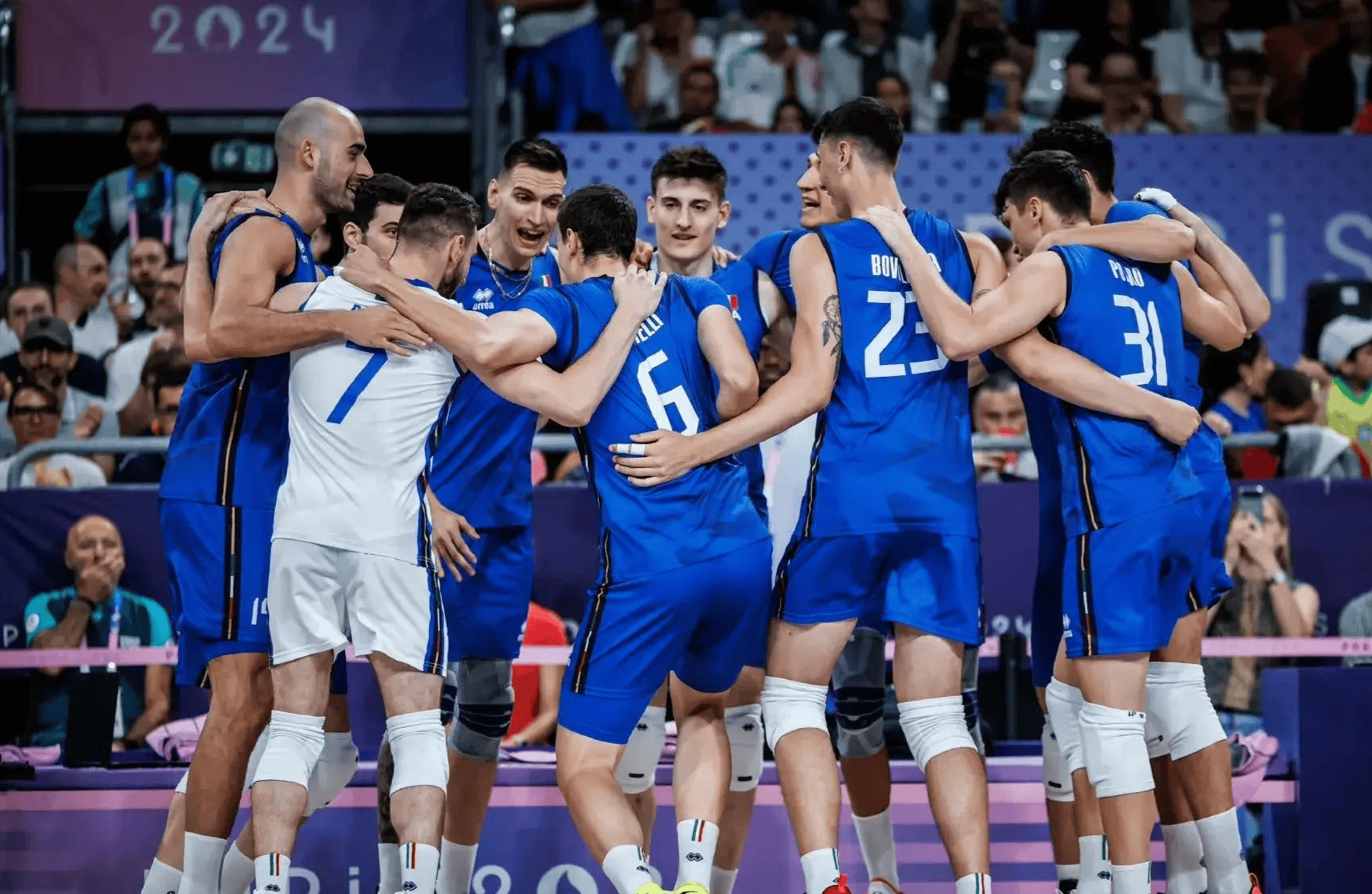 巴黎奥运男排第二场 意大利男排3-1力挫巴西 力夺开门红