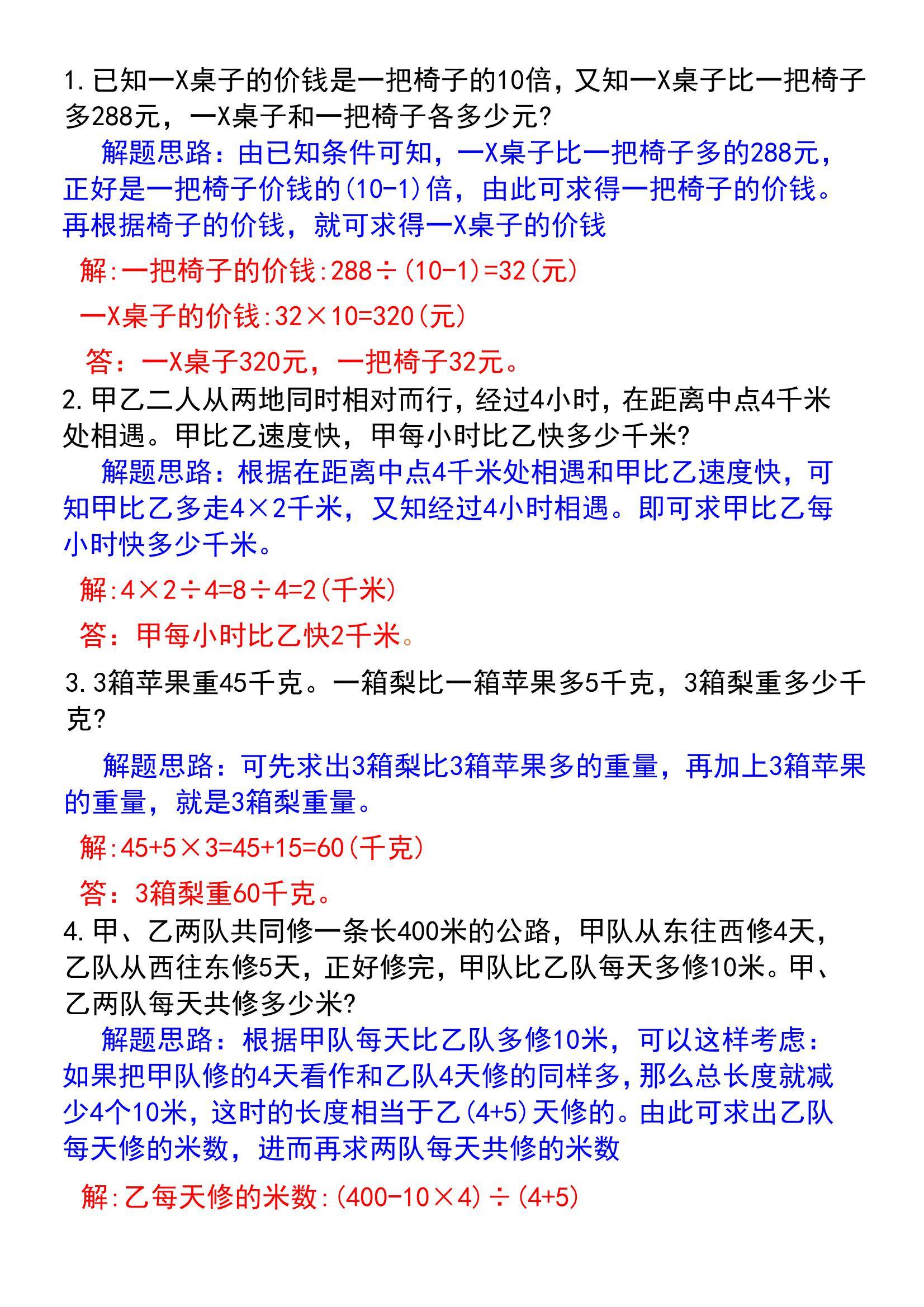 六年级数学常考易错应用题60道汇总