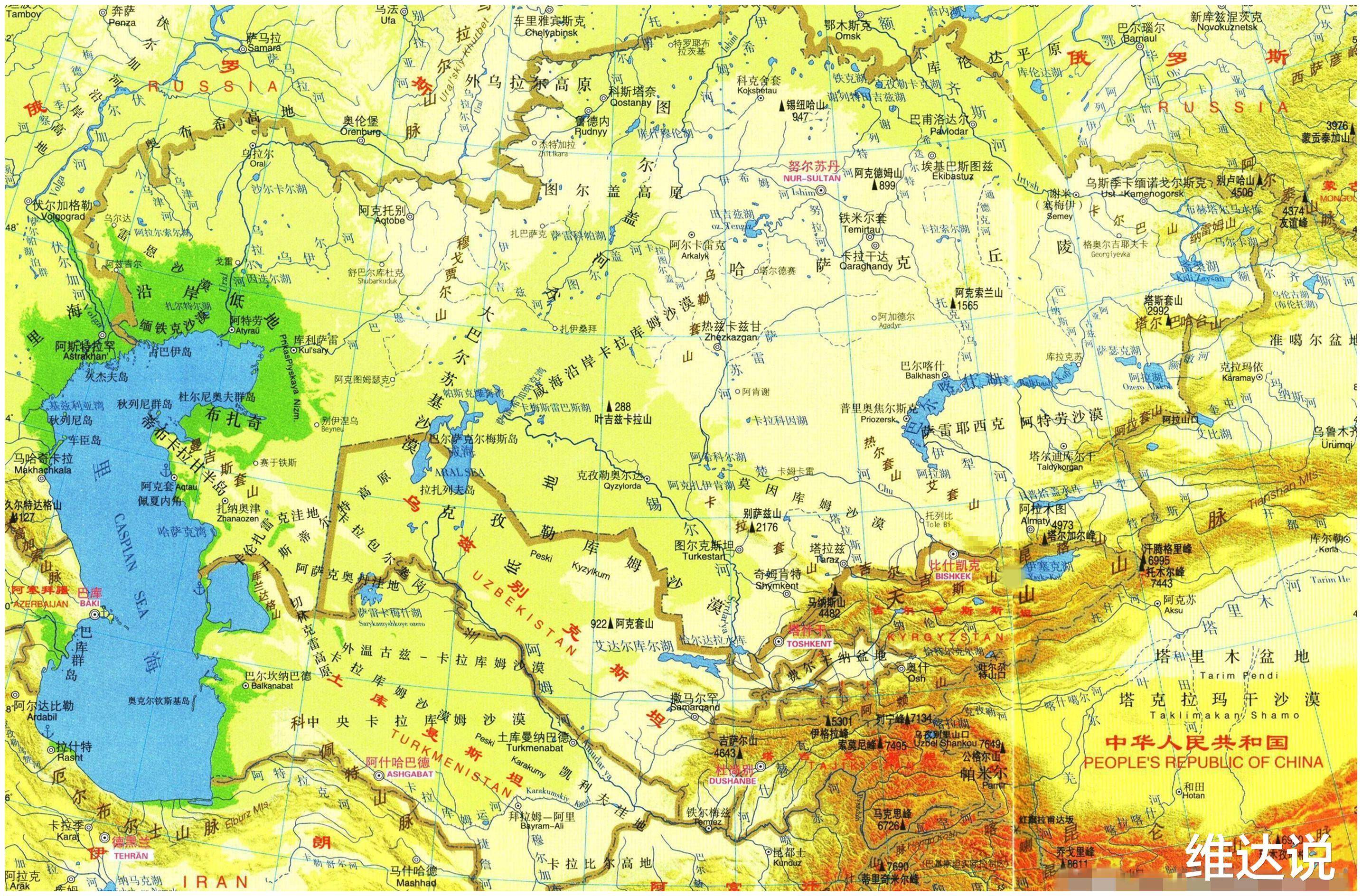 哈萨克斯坦地图 边界图片