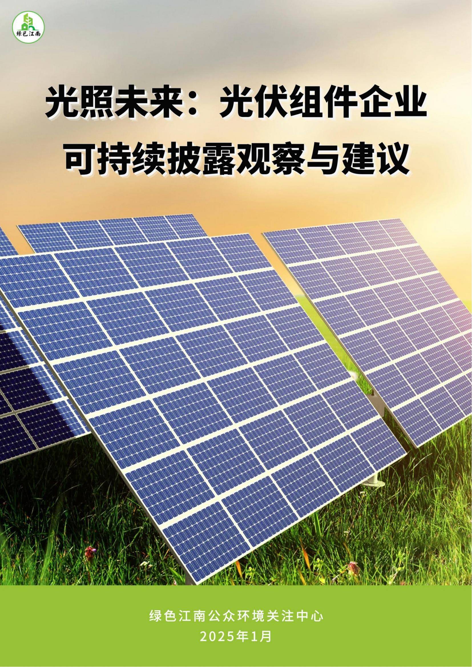 绿色江南：2025年光伏组件企业发展前景，光伏组件未来的发展机遇-报告智库