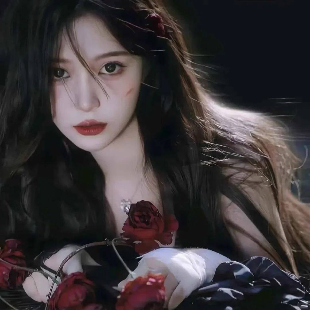 黑色酷拽高冷风格女生头像