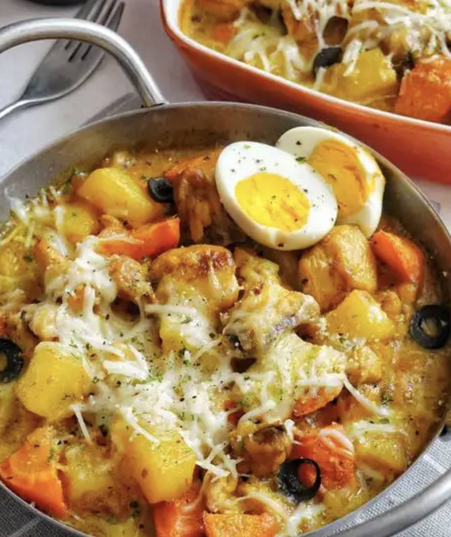 澳门葡国鸡椰香焗饭,澳门土生菜系的混血料理代表作