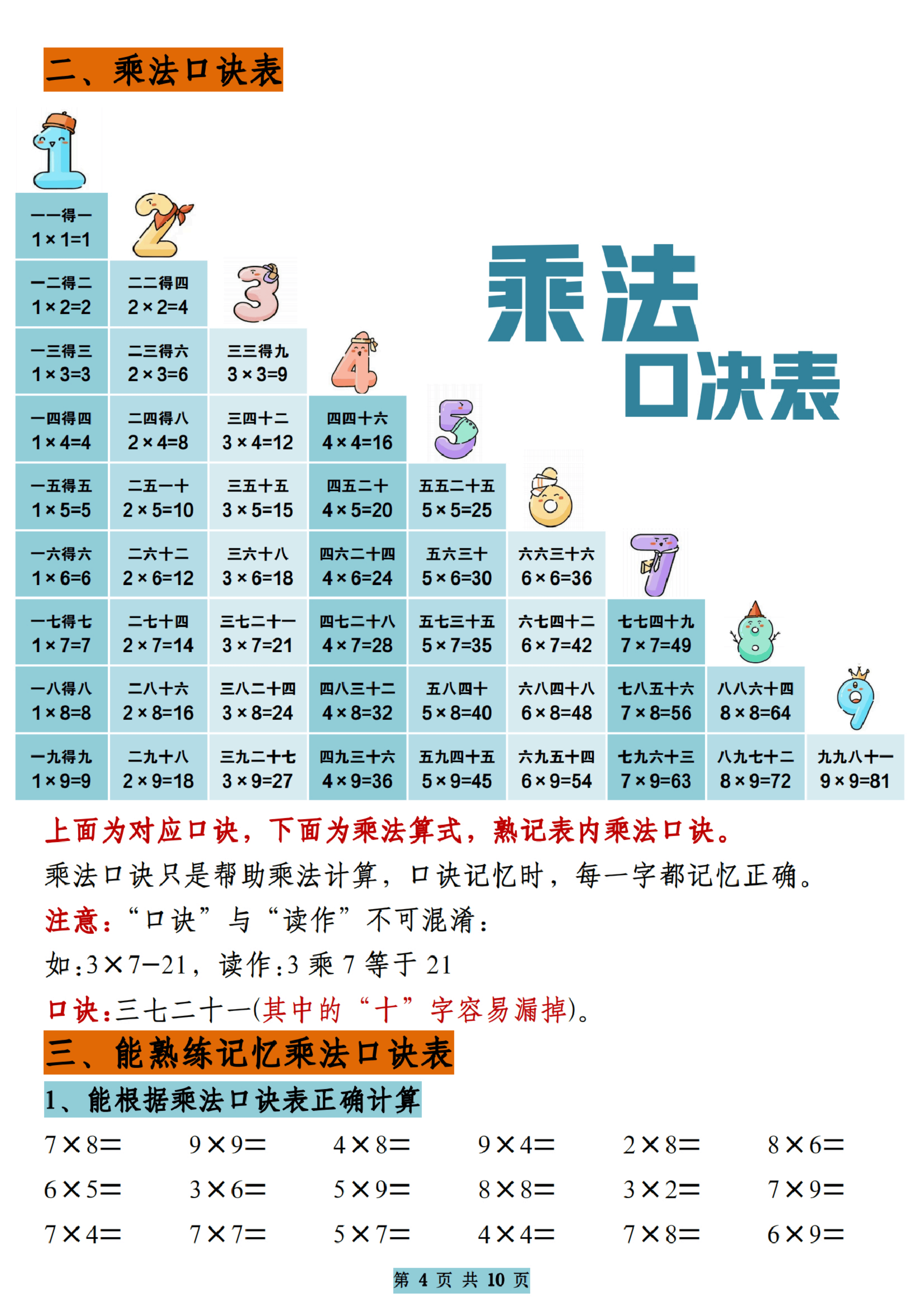 一升二数学暑假预习乘法的初步认识