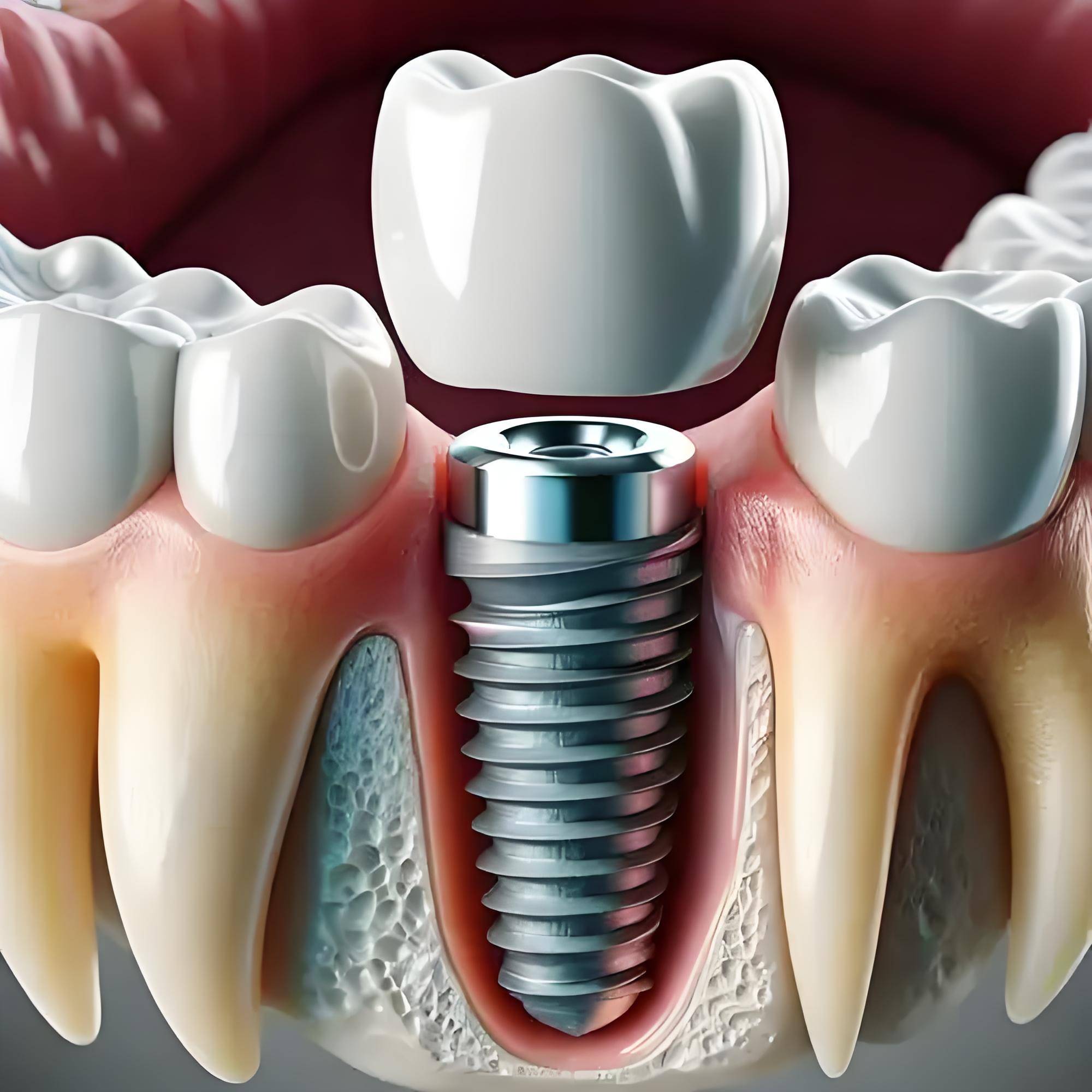 全瓷牙冠能精准匹配邻牙的色泽,形态和透明度,种植体隐藏在牙龈下,从