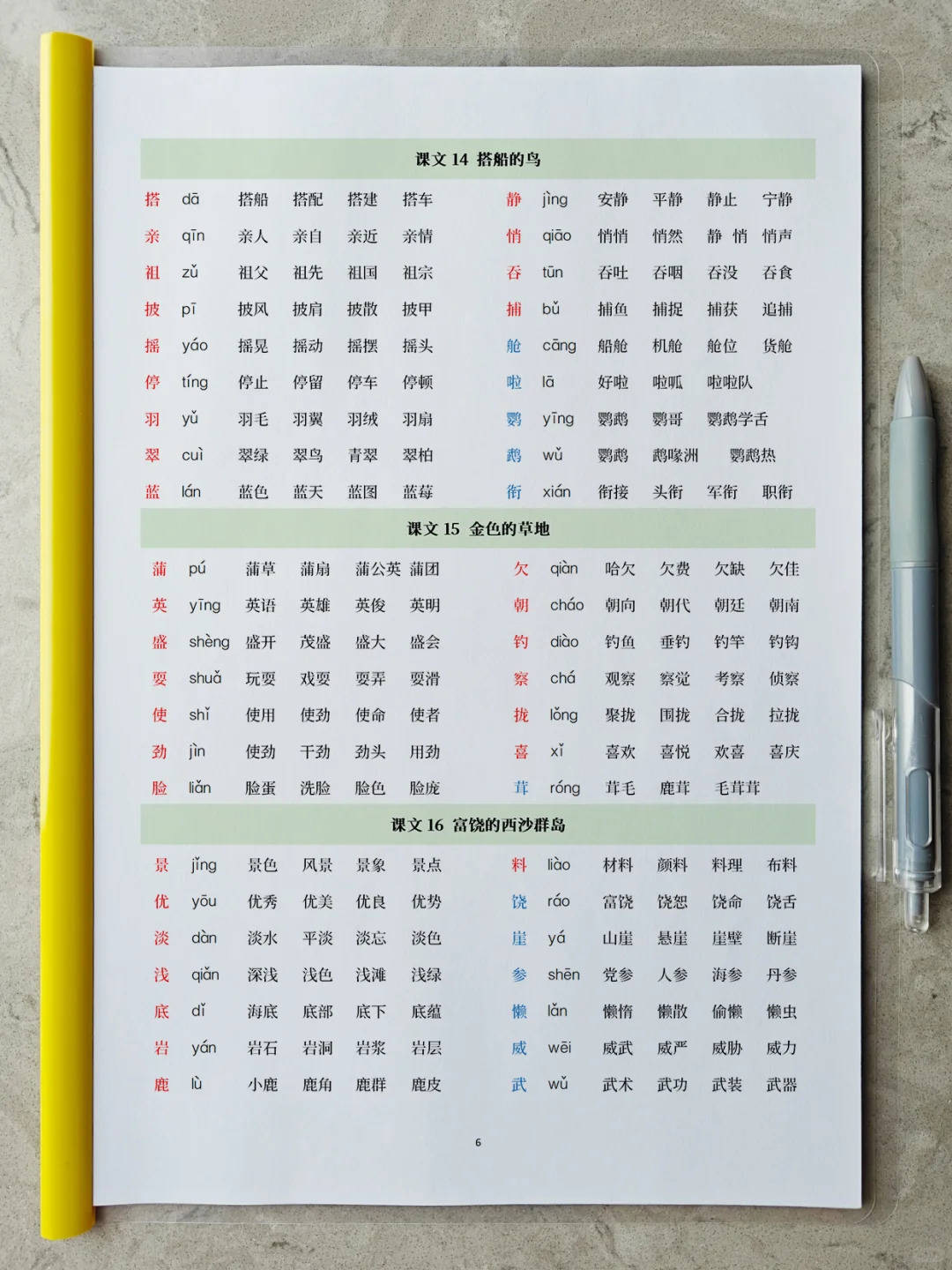 25秋新版三年级上册语文生字组词汇总