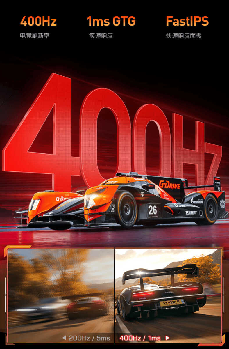 科睿X5 PRO“400Hz超高刷小钢炮”显示器上市，引爆极速视觉新体验