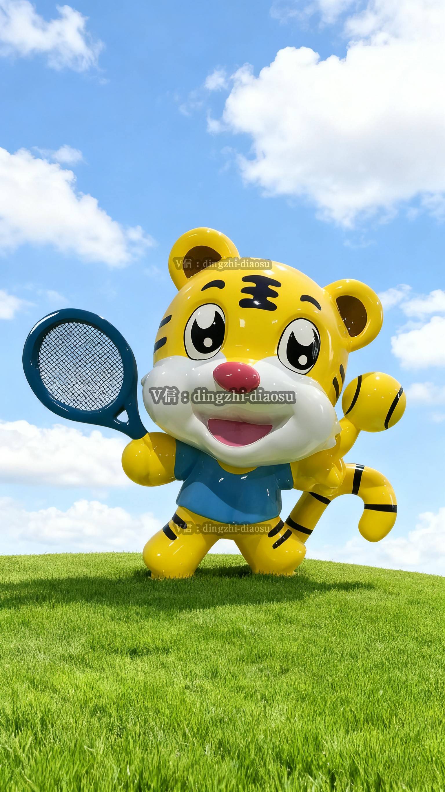 玻璃钢卡通老虎雕塑公仔解锁童趣与创意