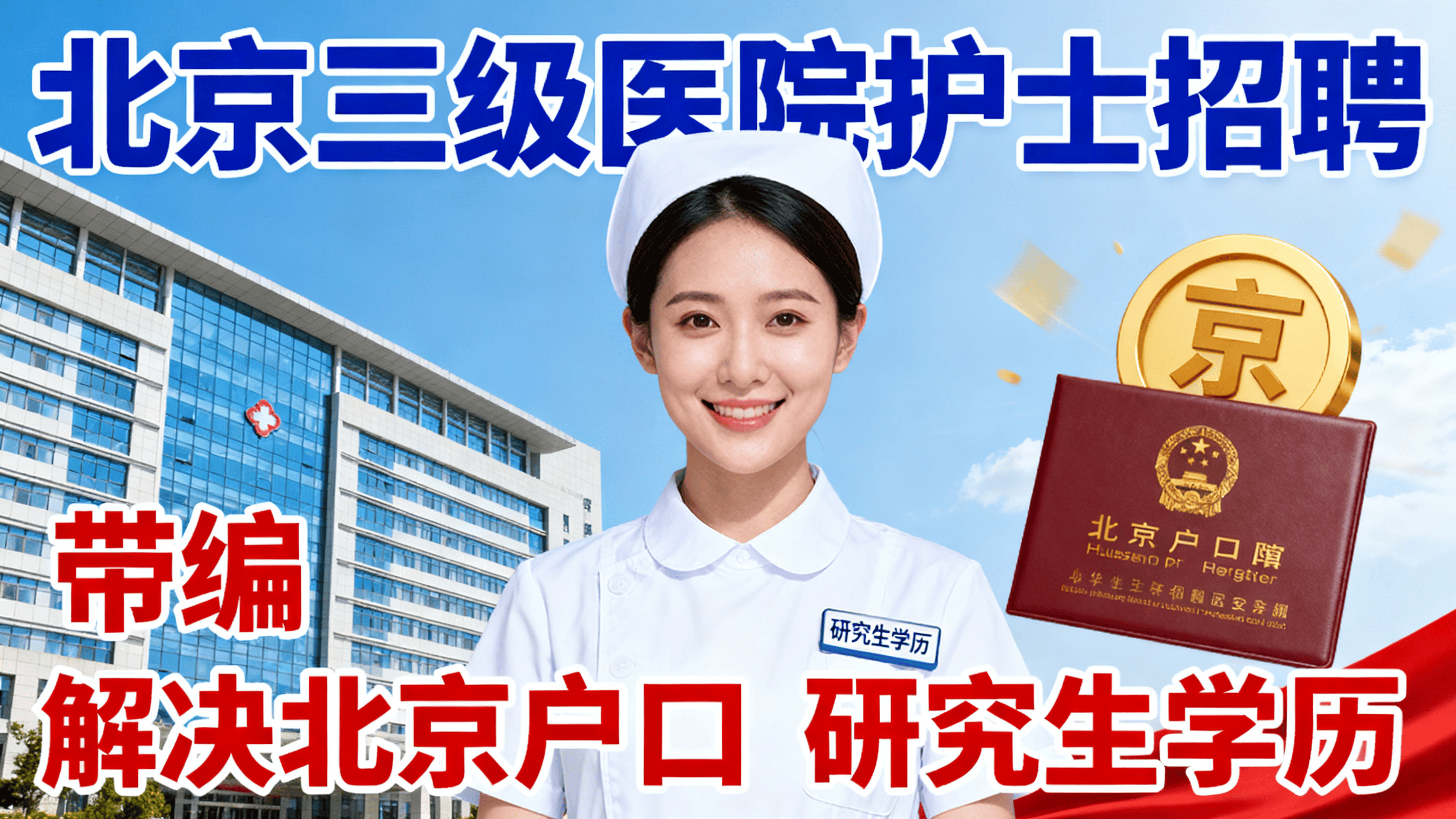 北京护士招生:研究生学历护士带编,解决北京户口的黄金机会