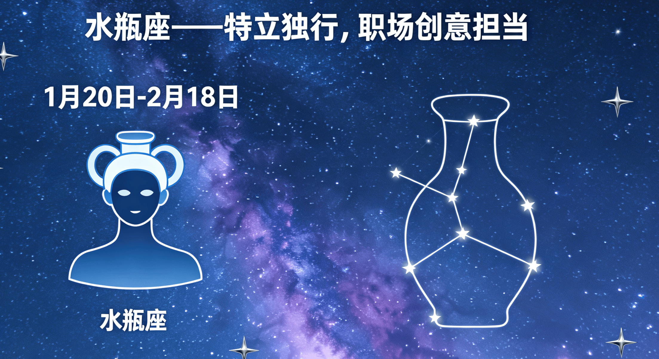 jimeng-2026-05-08-1457-水瓶座 —— 特立独行，职场创意担当用蓝色星空手脚配景，加入水瓶座时候段不要....png