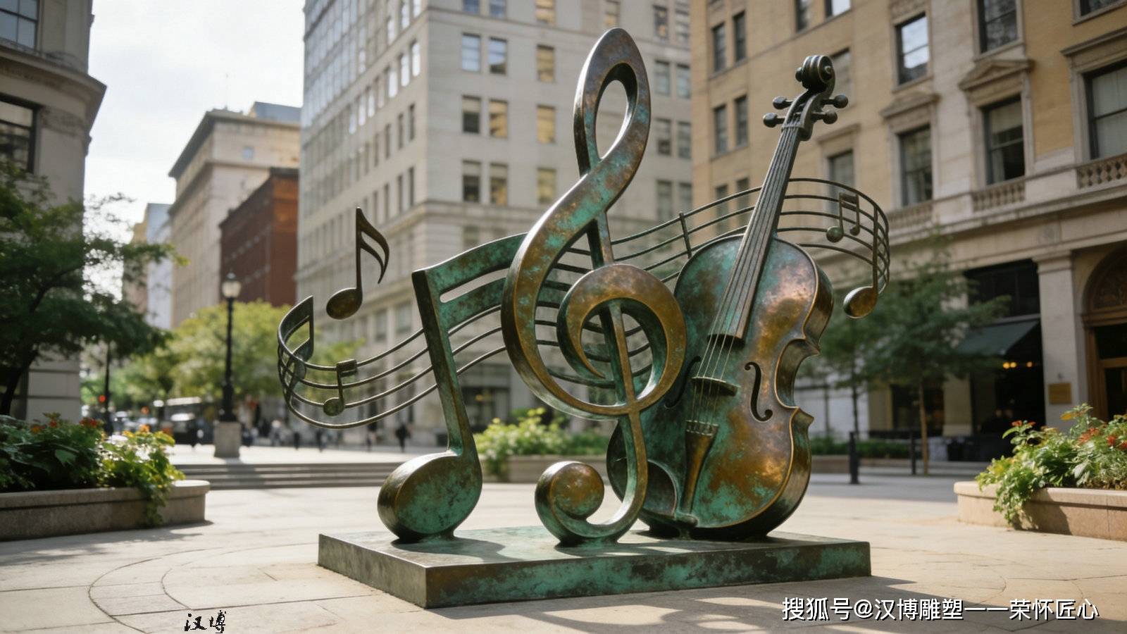 铸铜音乐主题雕塑 户外文艺景观小品 城市公共艺术美育雕塑