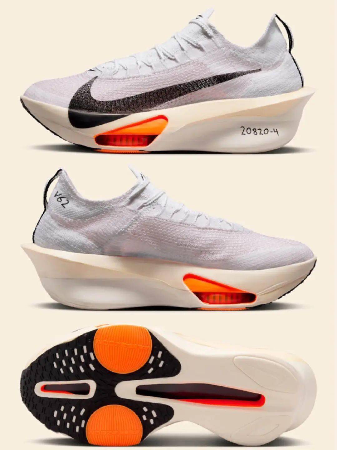 延续前代atomknit鞋面+前掌zoom pods气垫+flyplate全掌碳板+zoomx