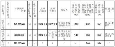 恒力石化股份有限公司关于控股股东及其一致行动人股份质押的公告