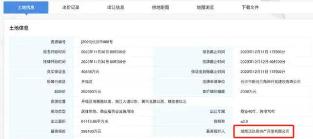 戏剧化！开福中心S10地块重拍易主 运达成最后赢家