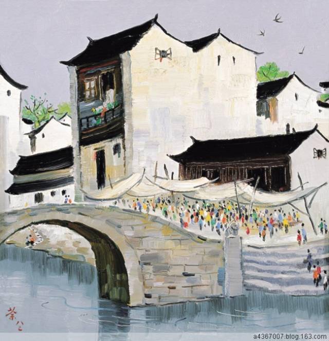 【乱石穿空】吴冠中:水乡系列作品中的桥之美_形式美_石桥_先生