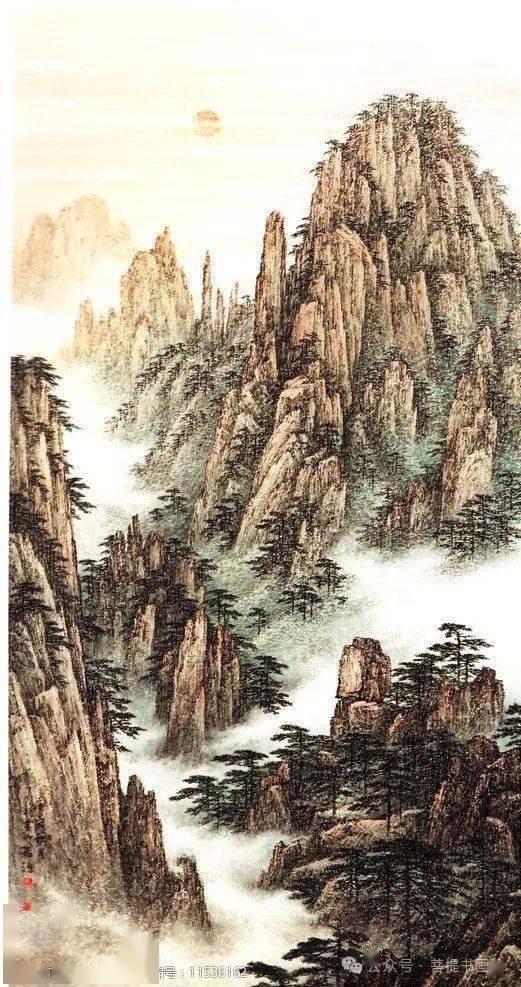 谭老师为你分享国画黄山山水画作品_平台_艺术_江尚仁