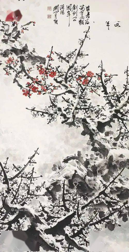 隆冬时节,看这雪中红梅,如火如荼地绽放_梅花_关山_艺坛