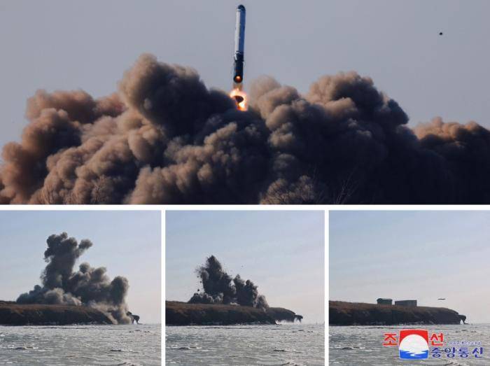 朝鲜进行巡航导弹超大型战斗部威力试验和新型防空导弹试射-阳光明媚