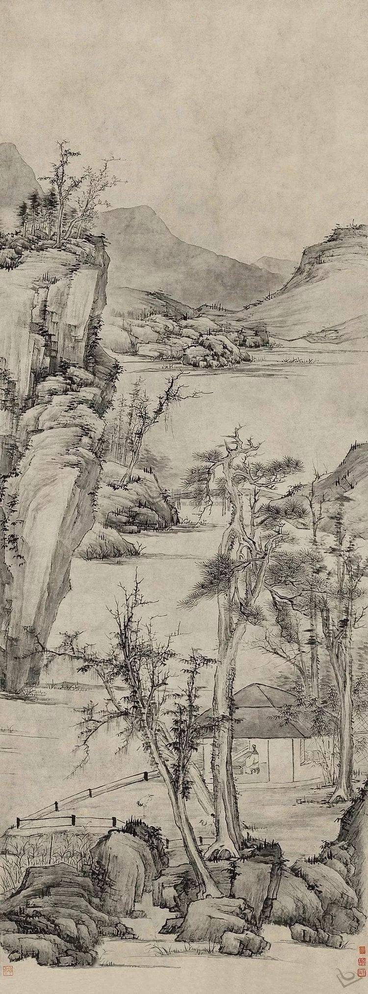 为造化描摹,弘仁的山水打破了形式枷锁