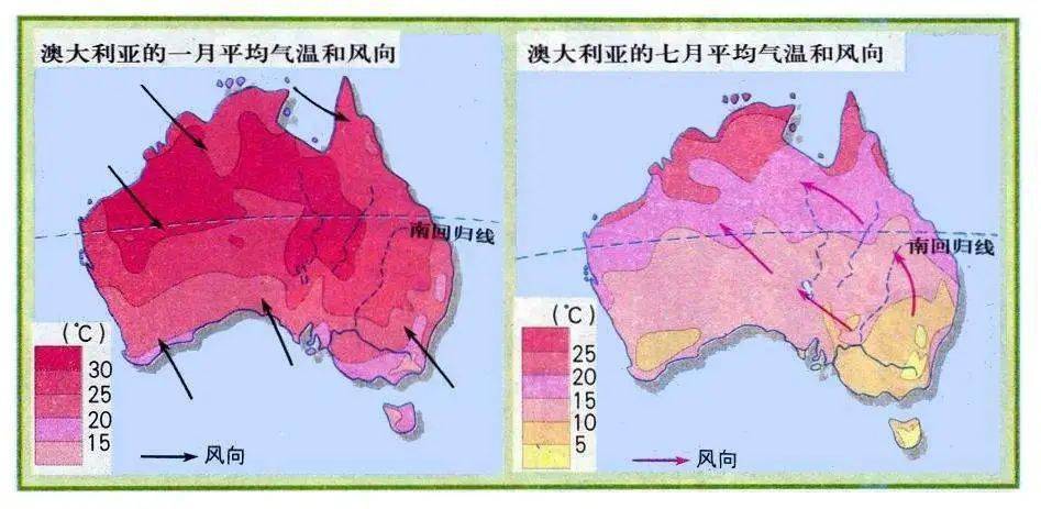 澳大利亚盛行风向图图片