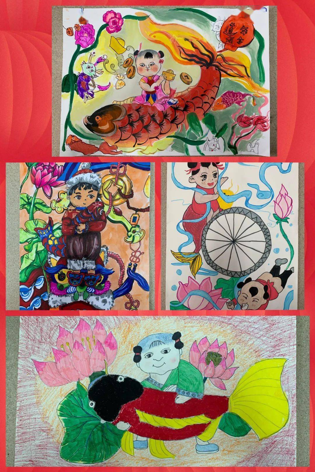 【我们的节日·春节】河东区小学生绘画作品展_手法