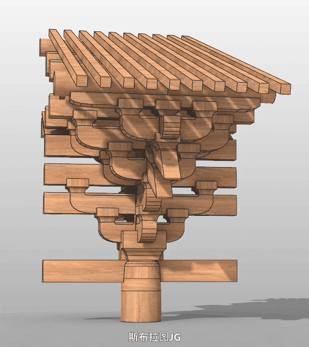 "中国第一瑰宝" 佛光寺斗栱动态演示_柱头_两端_东大殿