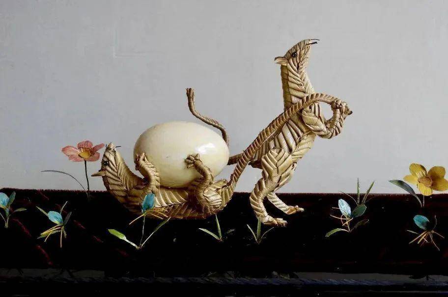 "秀"年味儿,看棕榈叶72"编"_叶邦叔_棕编_作品