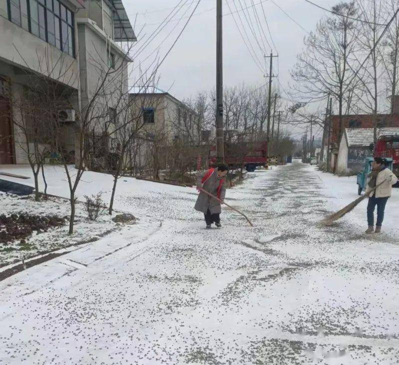 为降低积雪冻冰对群众日常生产生活的影响,消除交通安全隐患,陈楼镇