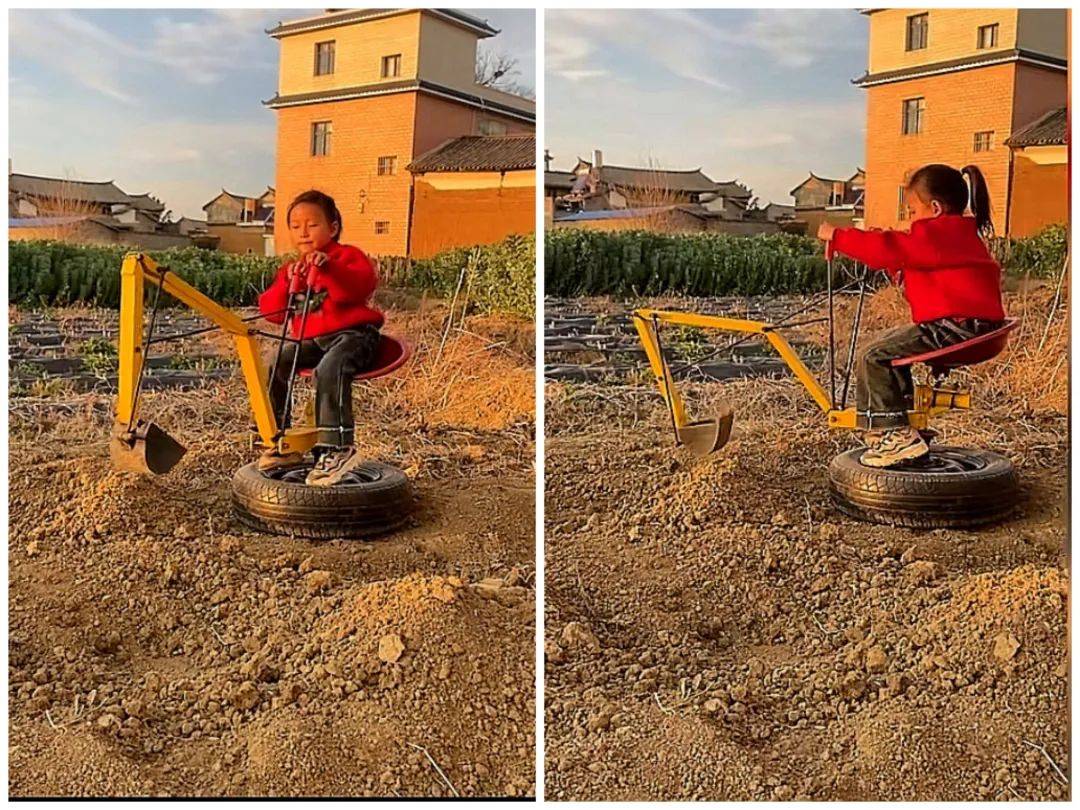 爸爸为女儿自制轮胎挖掘机……听,教育早新闻来啦!_地区_部分_小孩子