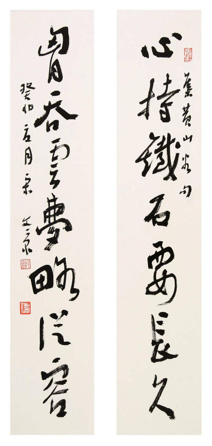 宋文京 《对联》 16x68cm x2张勇 《小品1》 48x65cm张勇 《小品2》