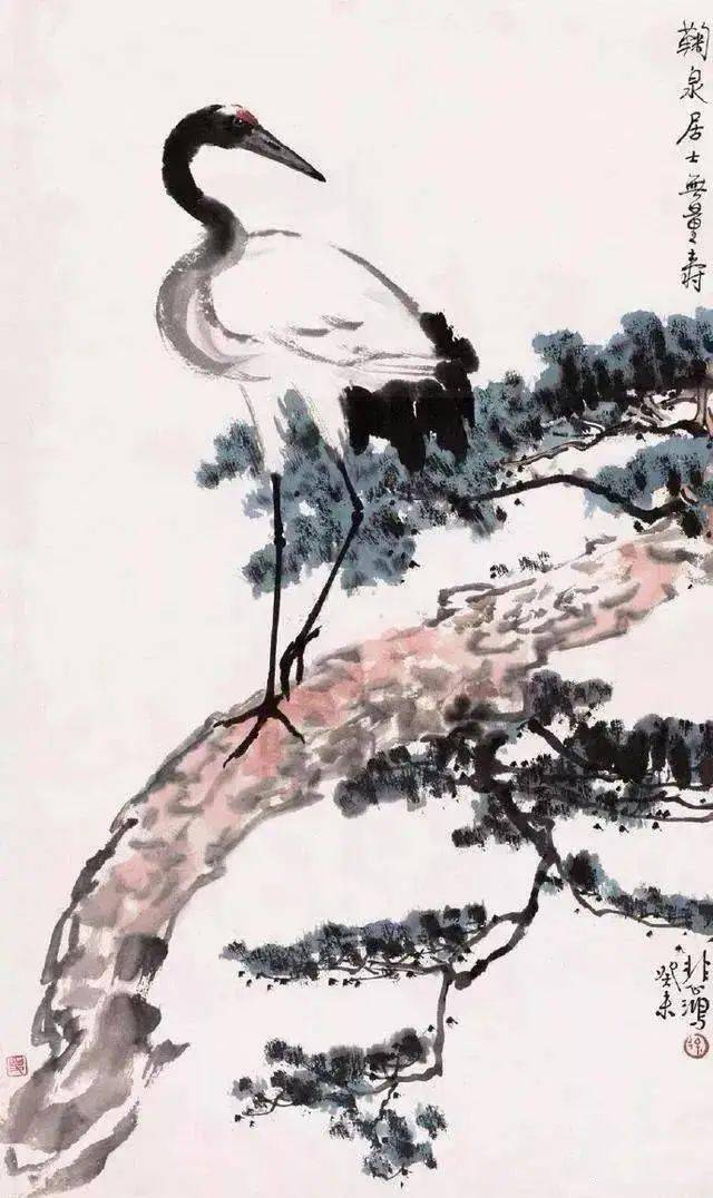 徐悲鸿画鹤,仙气十足!_松鹤延年_美术_创作