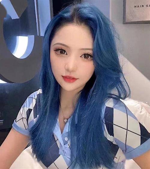 流行的染发颜色,橘粉与克莱因蓝,可甜可盐还可欲._精灵_蓝色_橙色