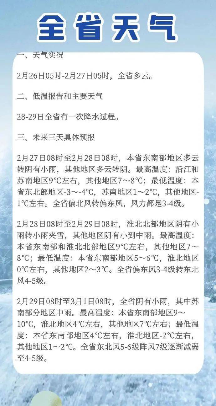 徐州近期气象徐州市气象台今天(2月27日)05时发布的全市天气预报今天