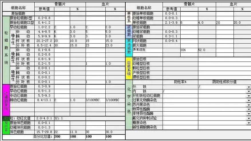 外周血涂片报告单模板图片