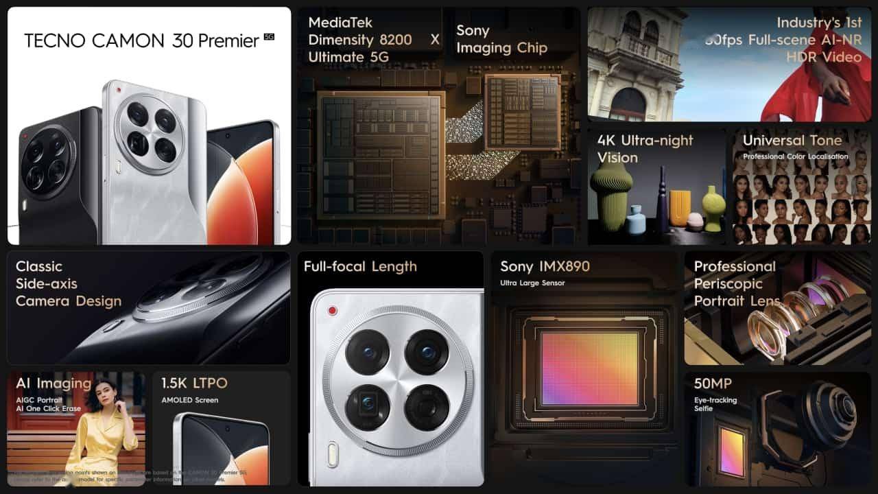 传音tecno camon 30 premier 5g发布,主打影像体验