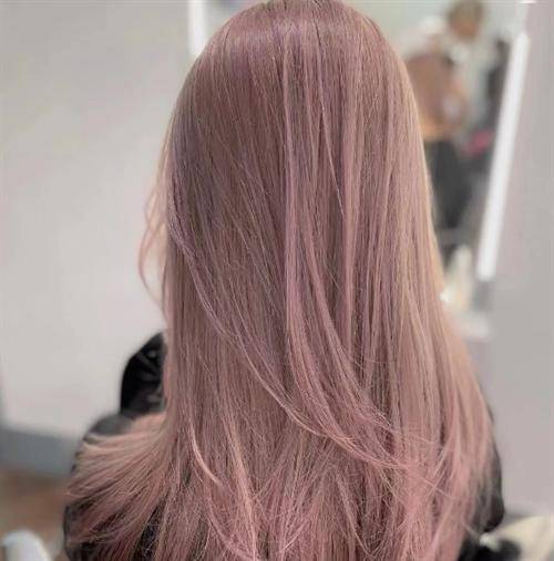 流行的发色海蓝色,​玫瑰金粉色时髦养眼,气质感满满,好看不挑人_层