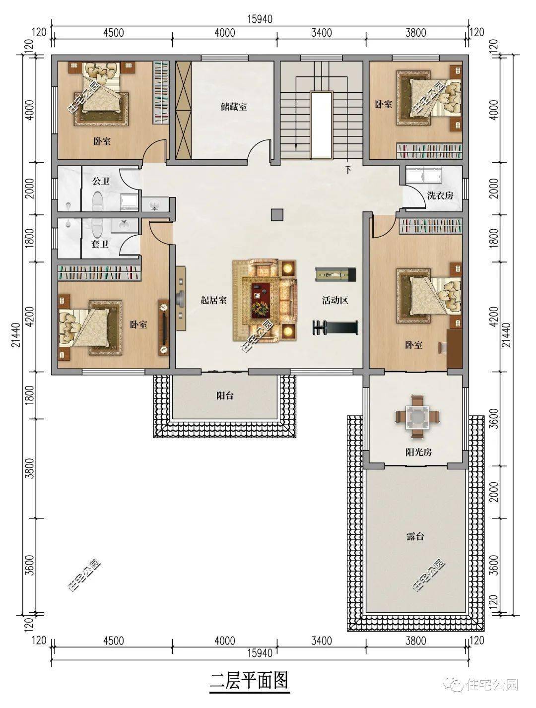5㎡建筑面积:418㎡户型编号:22729占地尺寸:21.