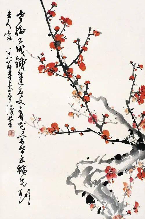 看他笔下的梅花倔傲不屈