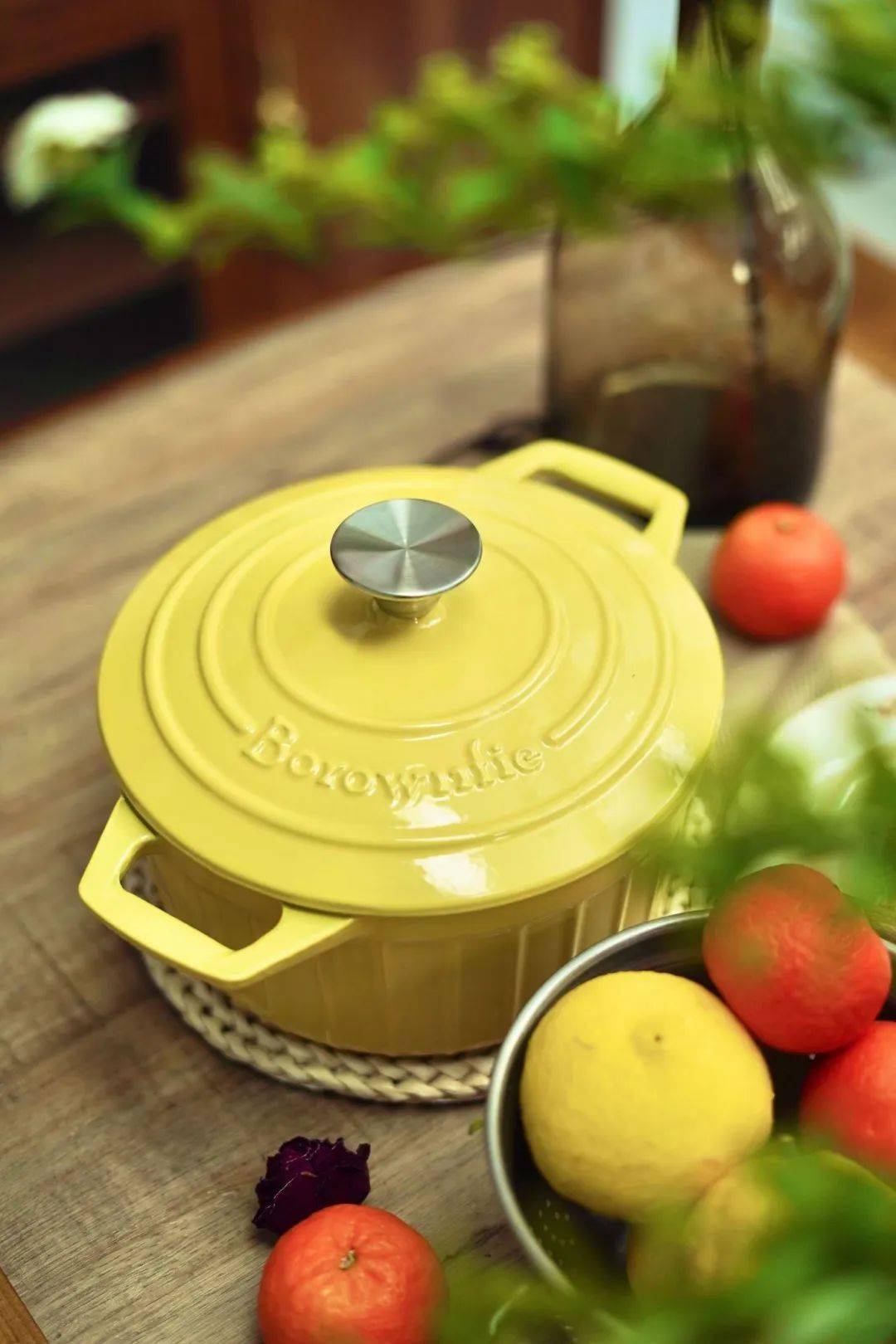 德国博朗菲珐琅锅169元大容量口径22cm360立体加热微压锁水导热快明火