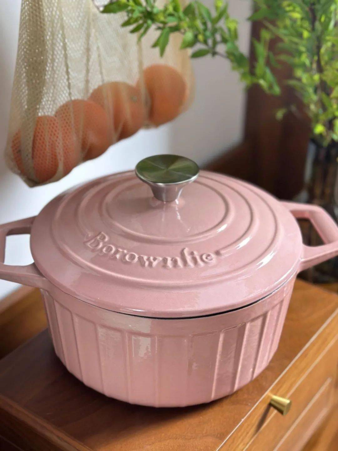 德国博朗菲珐琅锅169元大容量口径22cm360立体加热微压锁水导热快明火