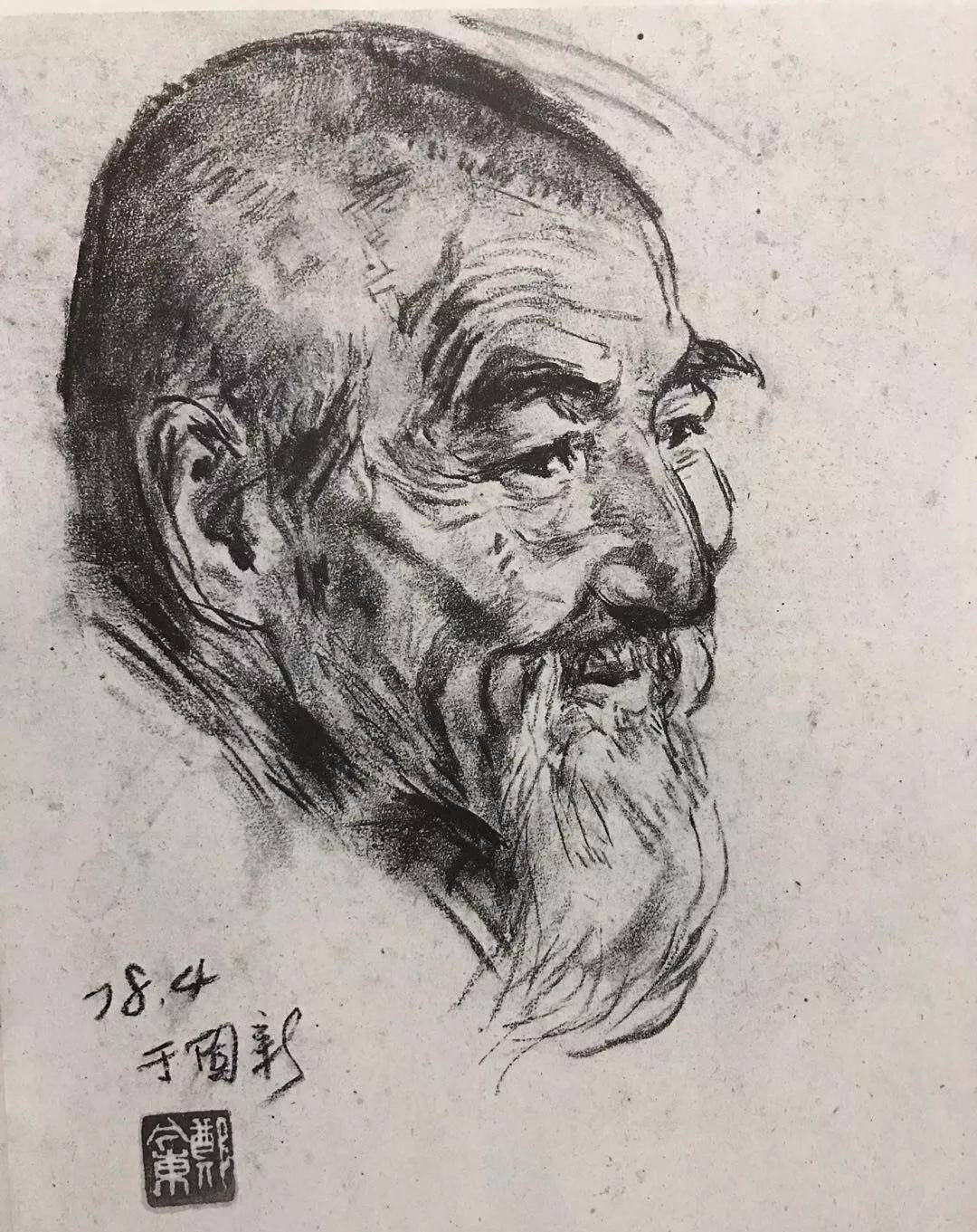 老一辈艺术家,郑今东的速写作品