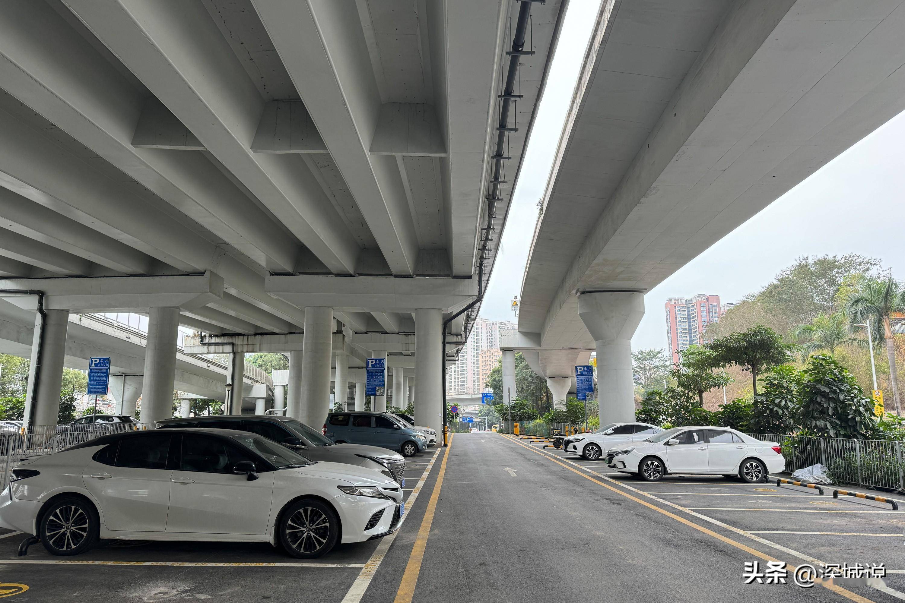 高架桥底空间再利用,深圳龙岗新增"宜停车"泊位就在桥下