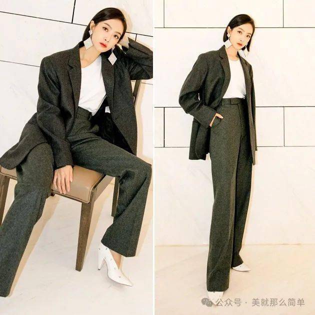 简约帅气oversize西装明星这样穿搭