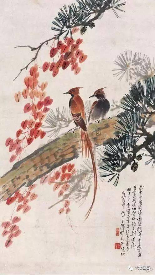 陳樹人 花卉 陈树人的这组花鸟，真是赏心悦目_影响