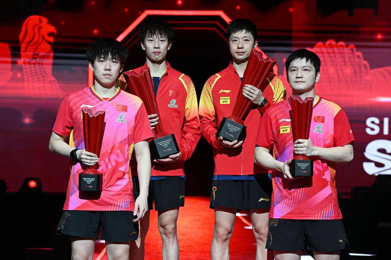 乒乓球——wtt新加坡大满贯:林高远/马龙男双夺冠